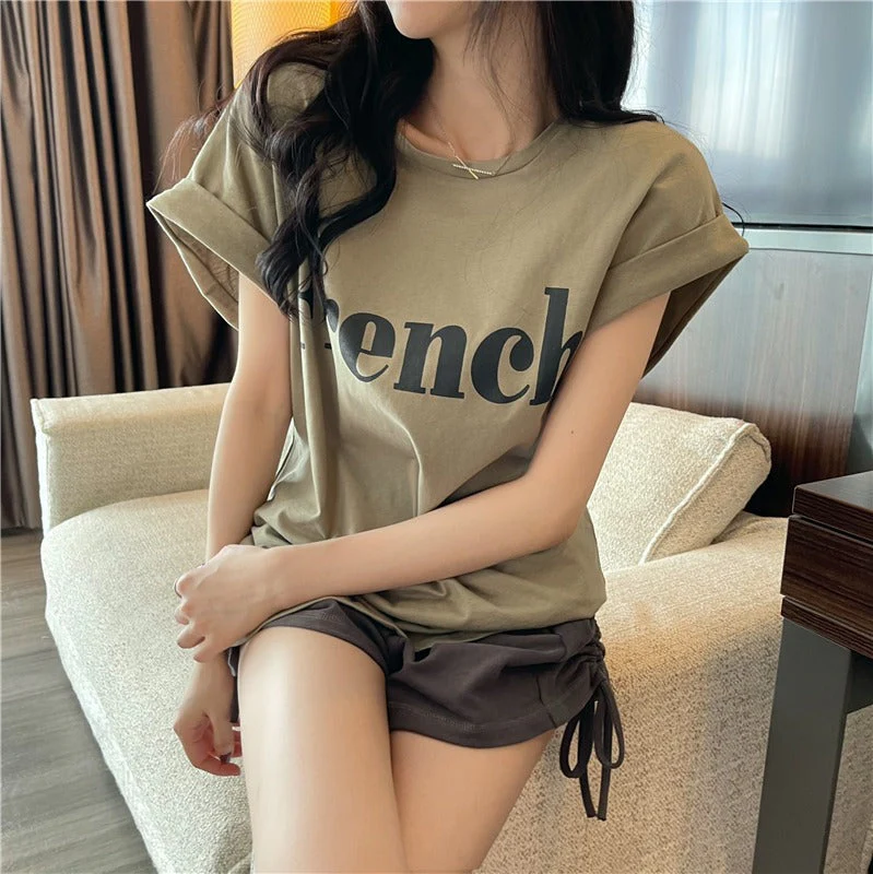 Drop Shoulder Short Sleeve T-Shirt Loose - Image 3