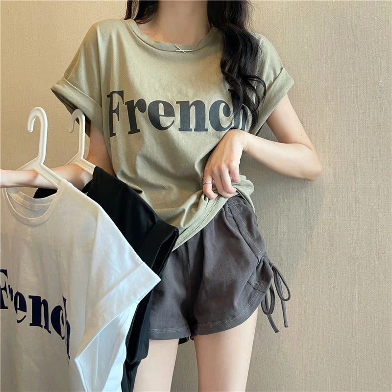 Drop Shoulder Short Sleeve T-Shirt Loose - Image 4