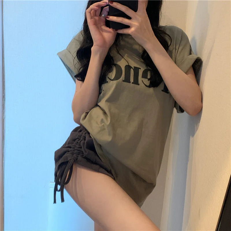 Drop Shoulder Short Sleeve T-Shirt Loose - Image 5