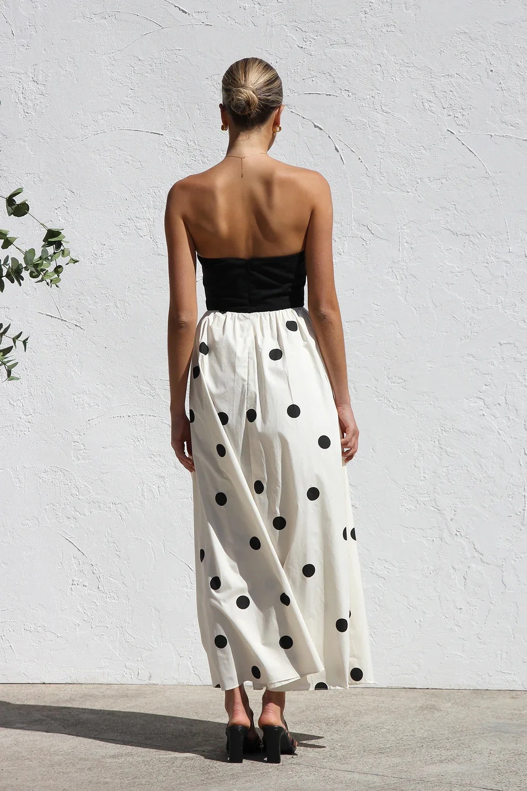 Polka dot print patchwork wrap dress - Image 6