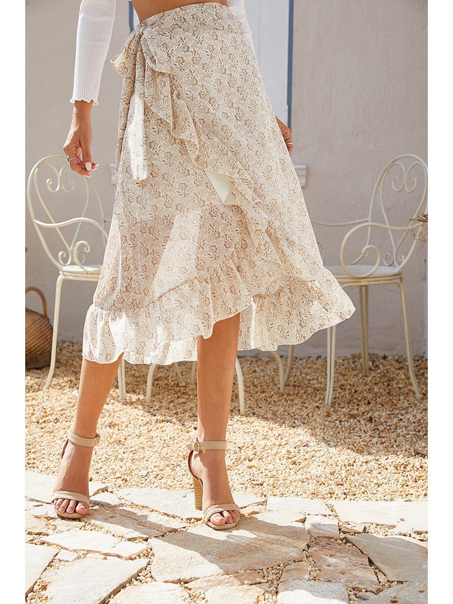 Wrap-Tie Ruffle Skirt - Image 2