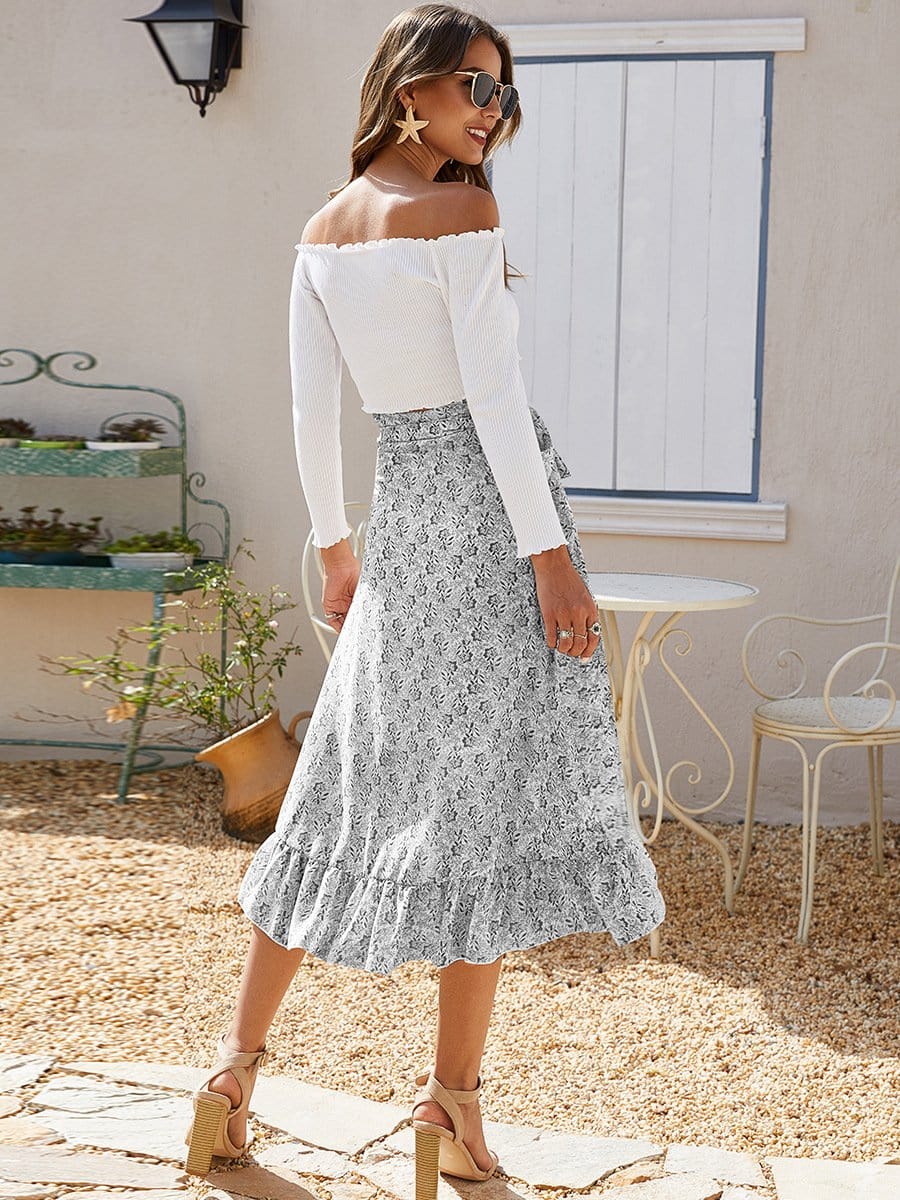 Wrap-Tie Ruffle Skirt - Image 4