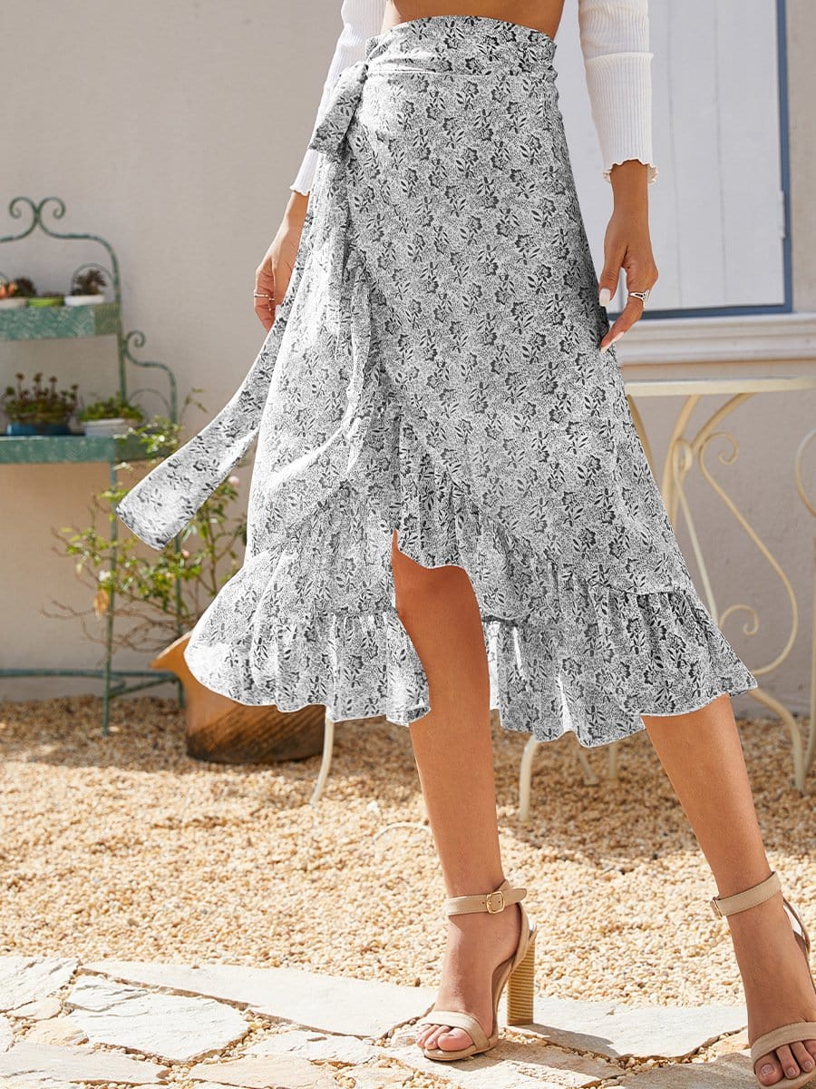 Wrap-Tie Ruffle Skirt - Image 5