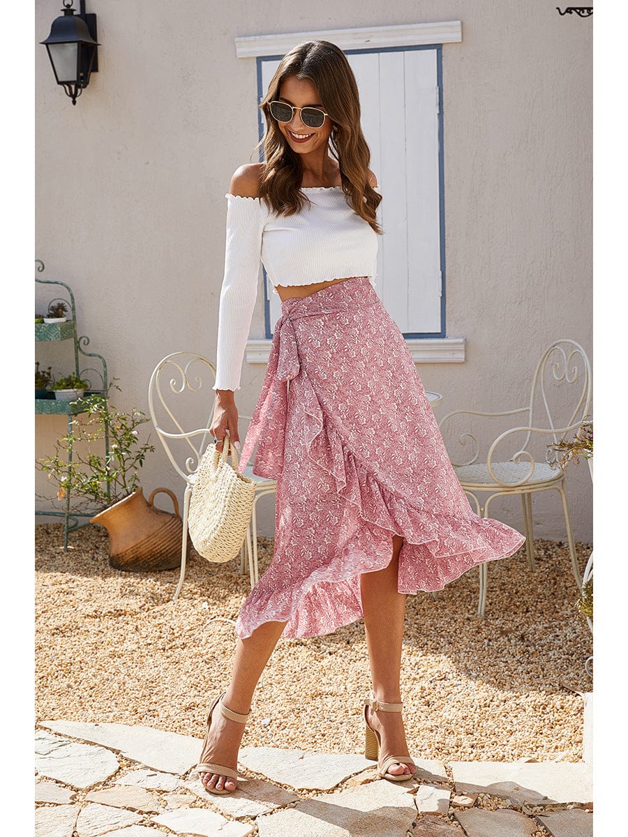 Wrap-Tie Ruffle Skirt - Image 9