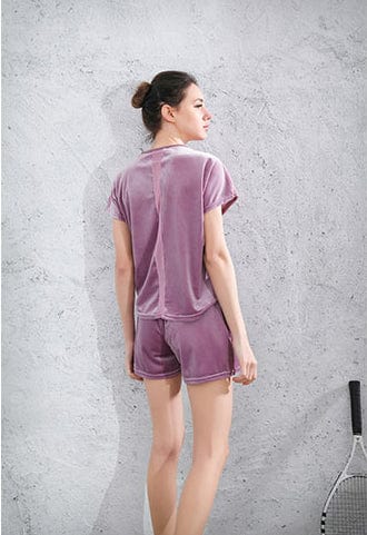 Mesh Lined Velvet Relaxed Tee - Image 9