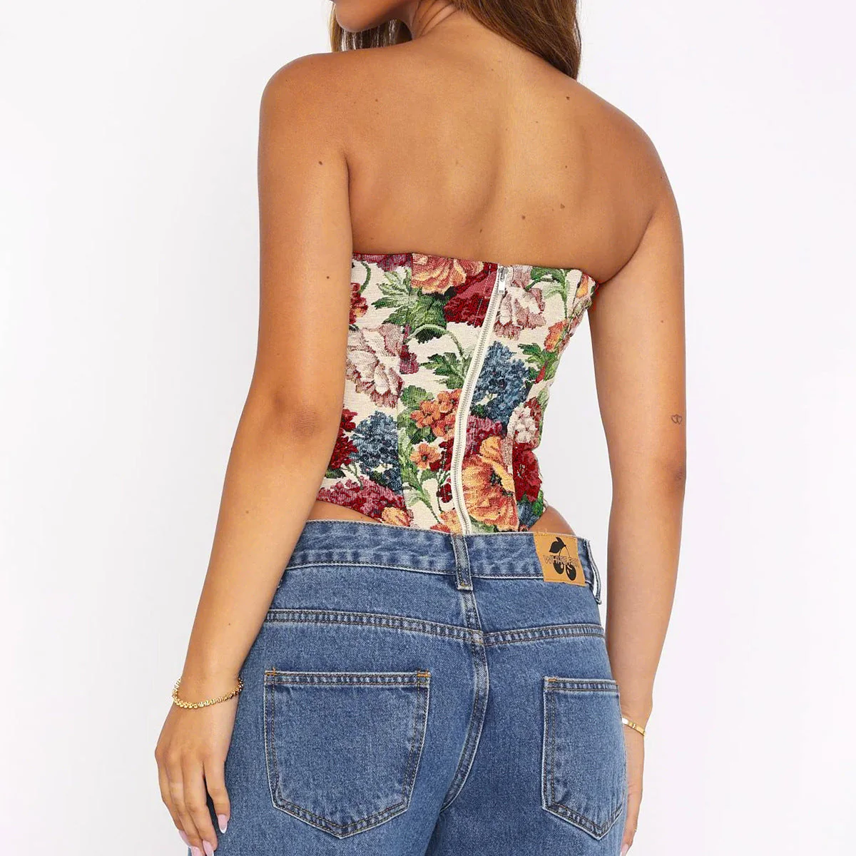 Printed Herringbone Bra Vest Tube Top - Image 5