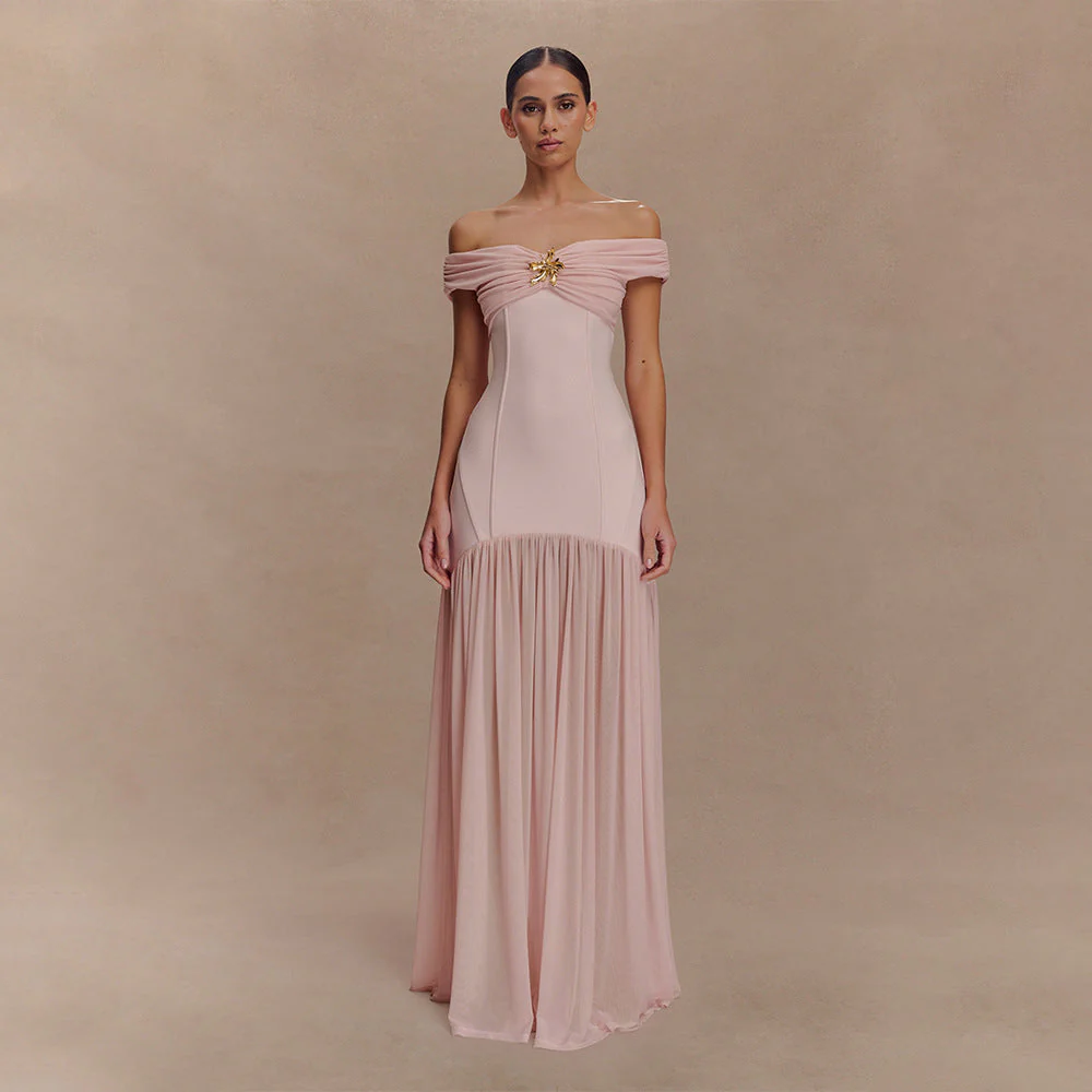 Backless Mesh Panel Midi Dress - Image 3