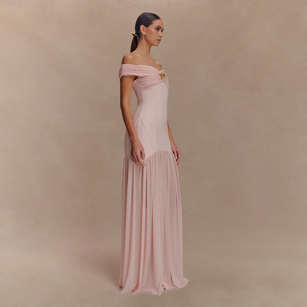 Backless Mesh Panel Midi Dress - Image 4