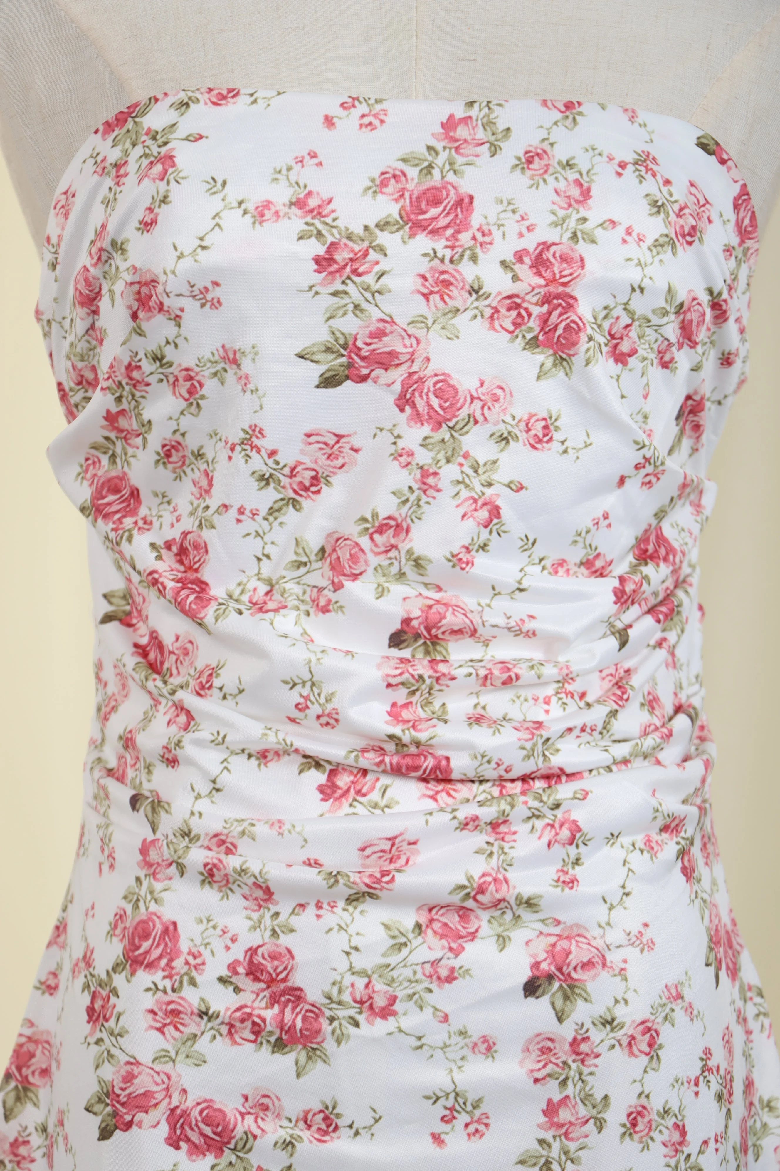 White Rose Print Mini Dress - Image 6