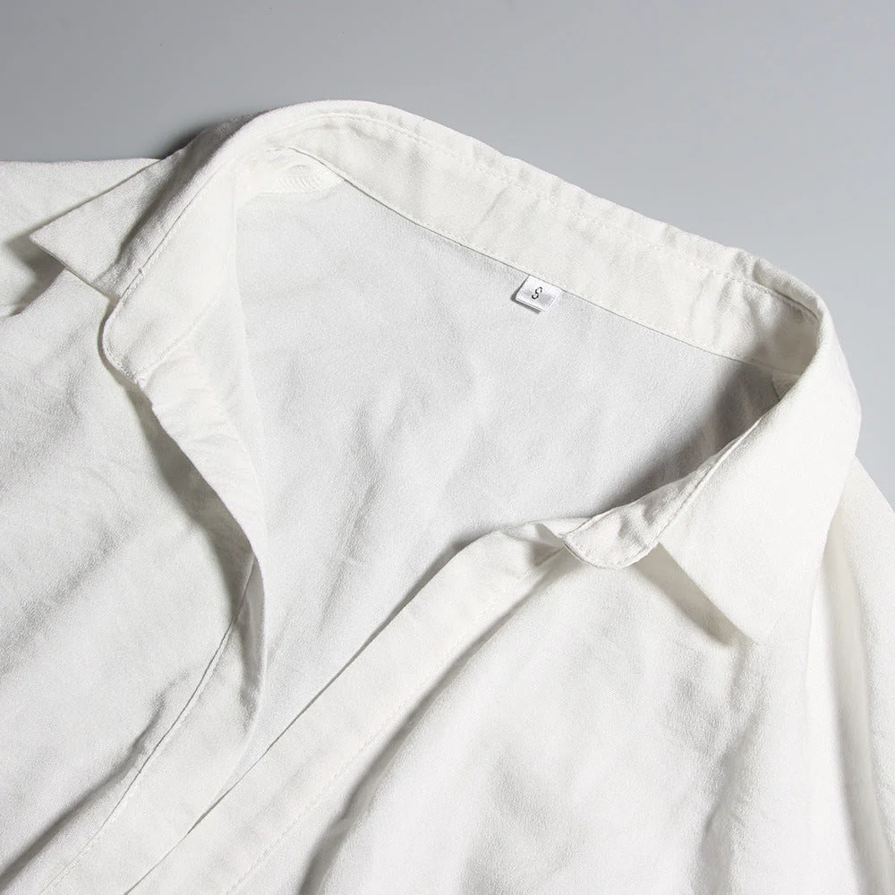 White Long Sleeve Shirt Dress - Image 4
