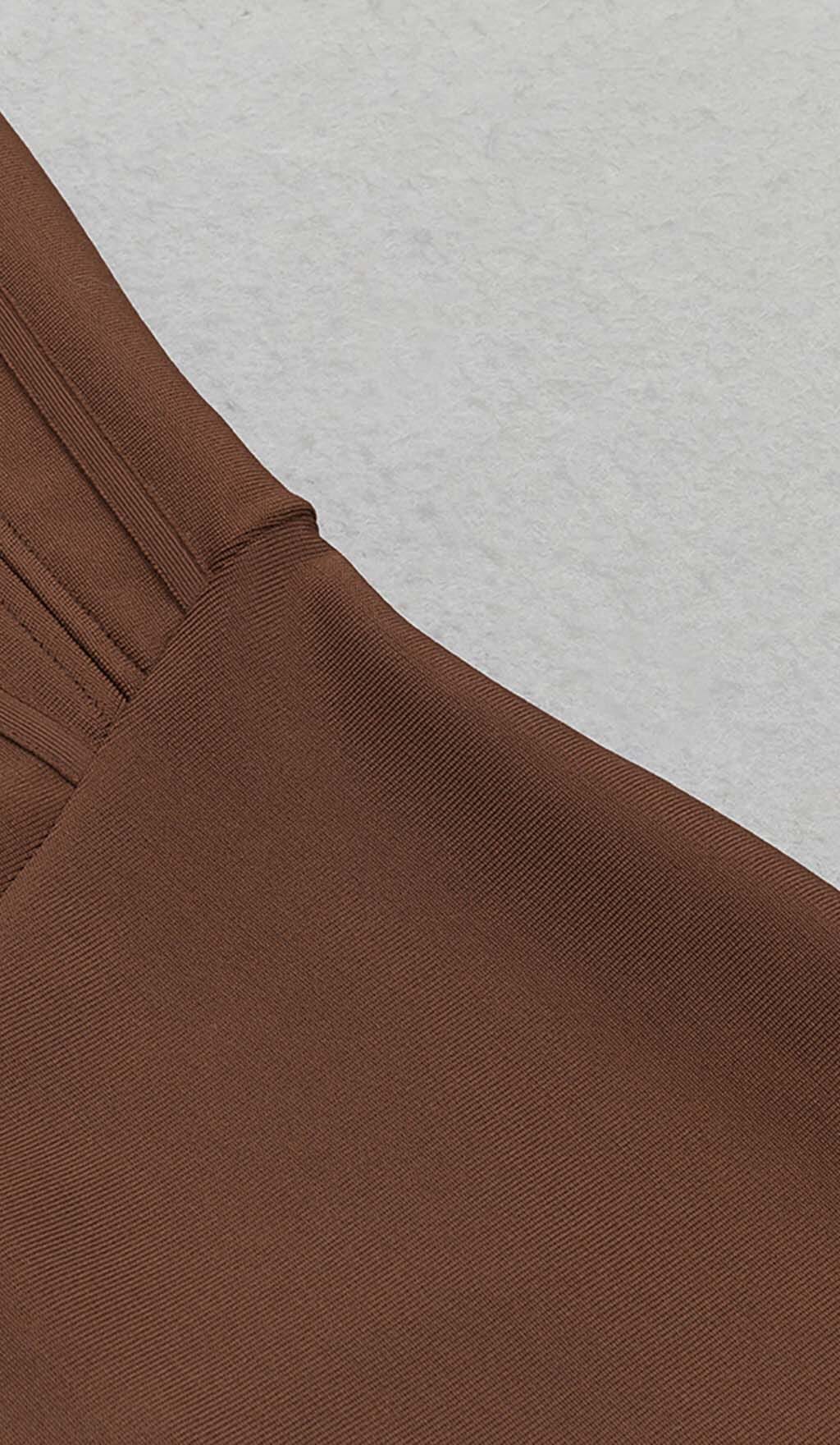 Waist-Tightening Corset Midi Dress in Brown - Image 11