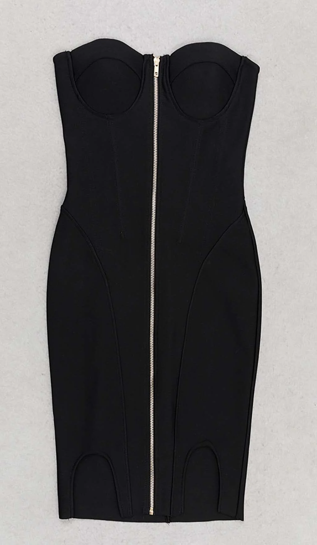 Tassel Halter Bandage Midi Dress in Black - Image 6