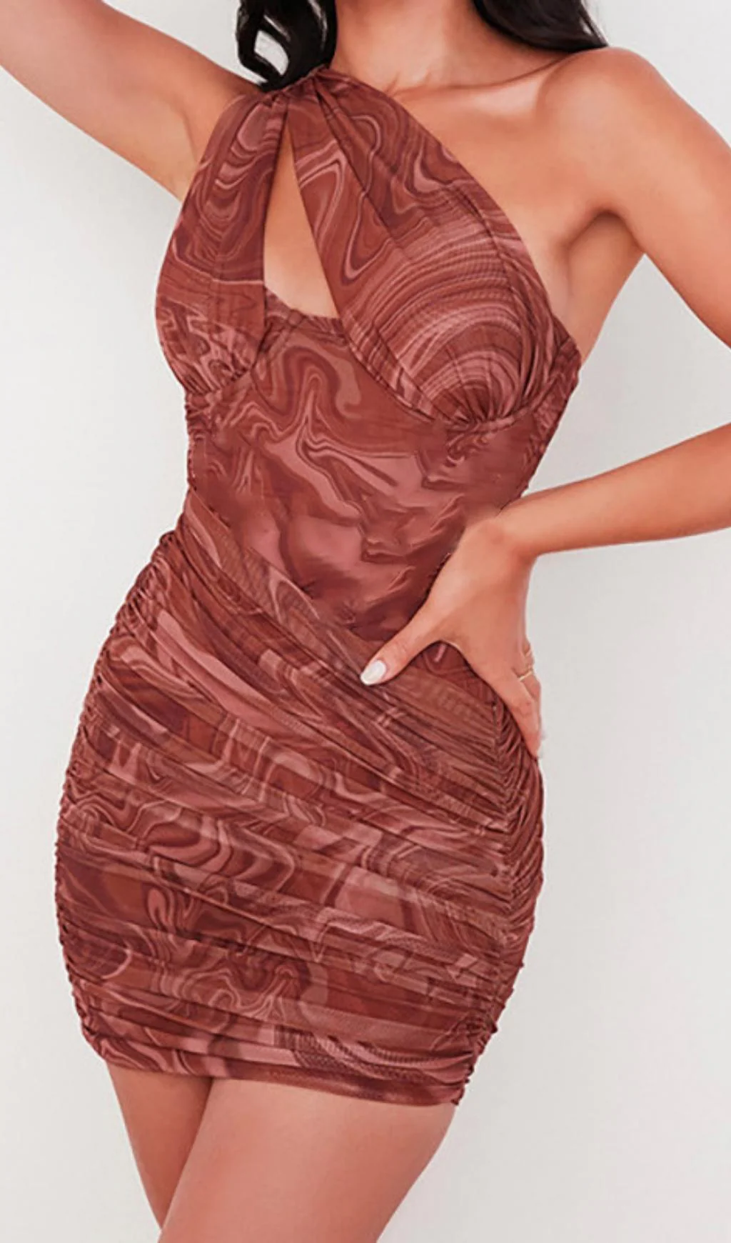 Swirl Print Cut Out Mini Dress - Image 2