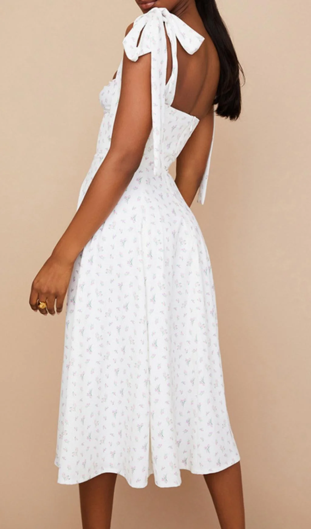 Suspender Ivory Print Dress - Image 2