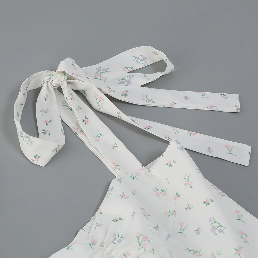 Suspender Ivory Print Dress - Image 6