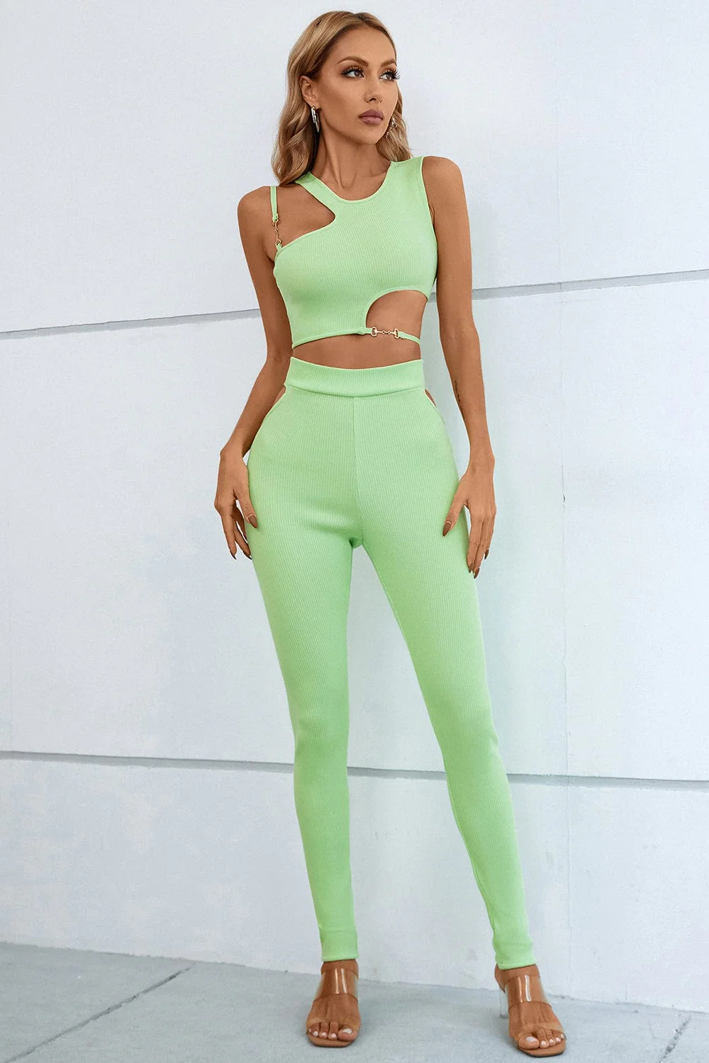 Petra Asymmetric Fashion Bandage Pants Sets - Image 3