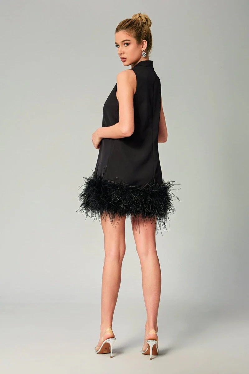 Odell Feather Mini Dress - Image 5