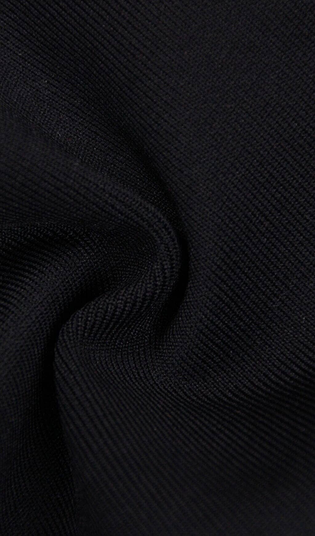 Stretch Long Sleeves Feather Mini Dress in Black - Image 9
