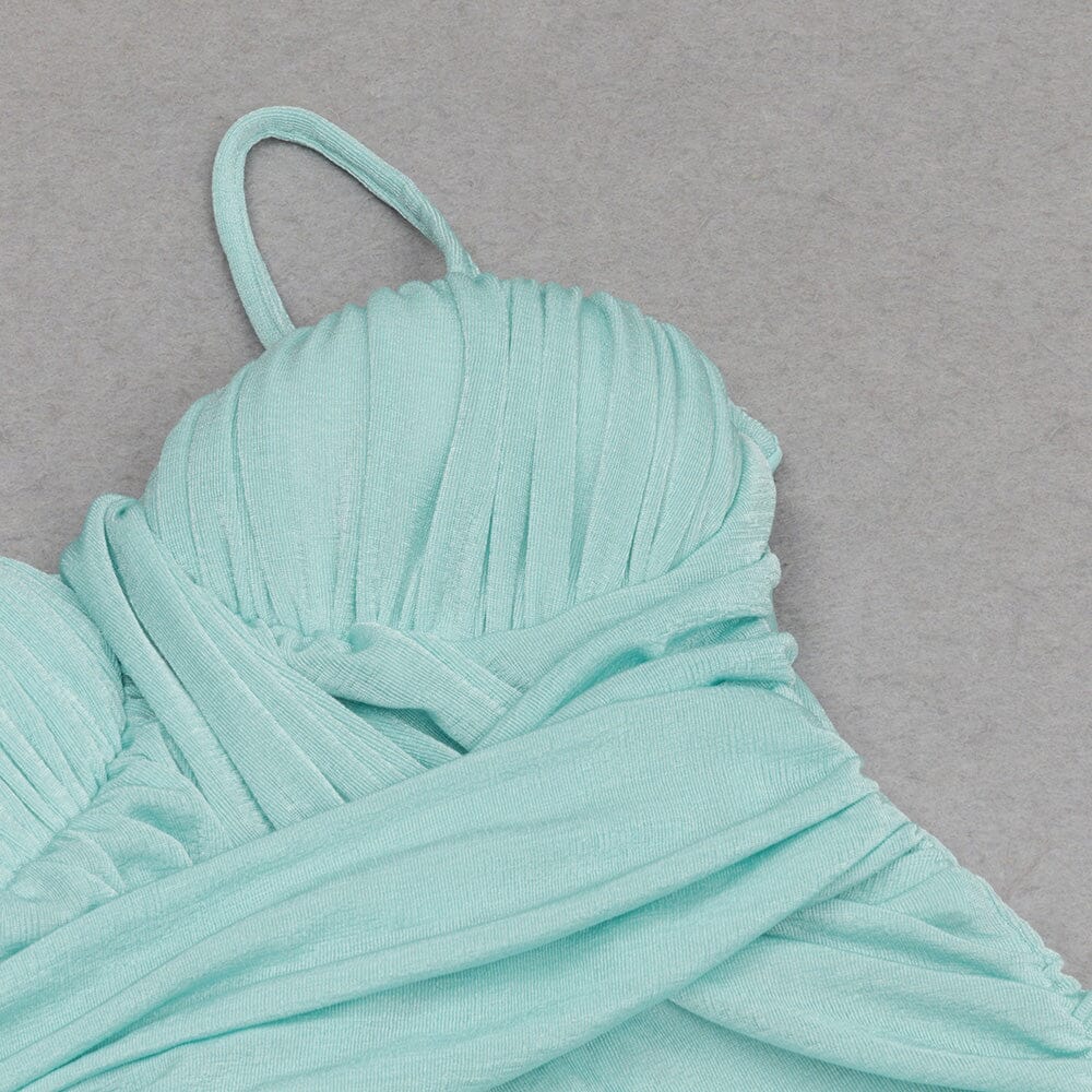 Strapy Waist-Tightening Corset Dress in Mint Green - Image 10