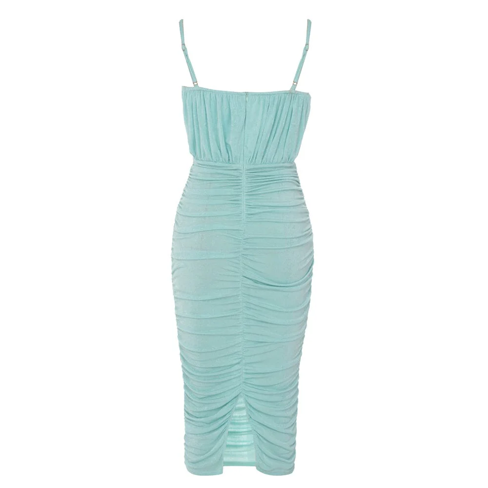 Strapy Waist-Tightening Corset Dress in Mint Green - Image 8