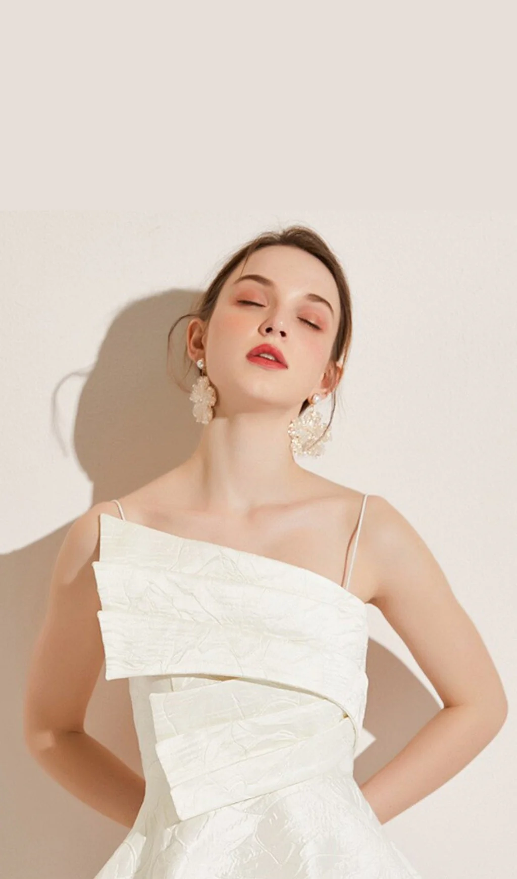 Strapy Hem Mini Dress in White - Image 6
