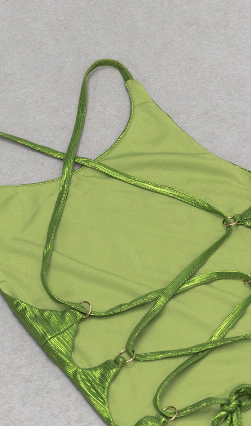 Strappy Thigh Slit Midi Dress in Green - Image 8