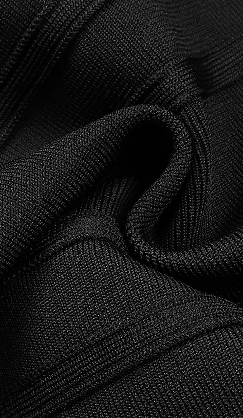 Strappy Bandage Midi Dress in Black - Image 9