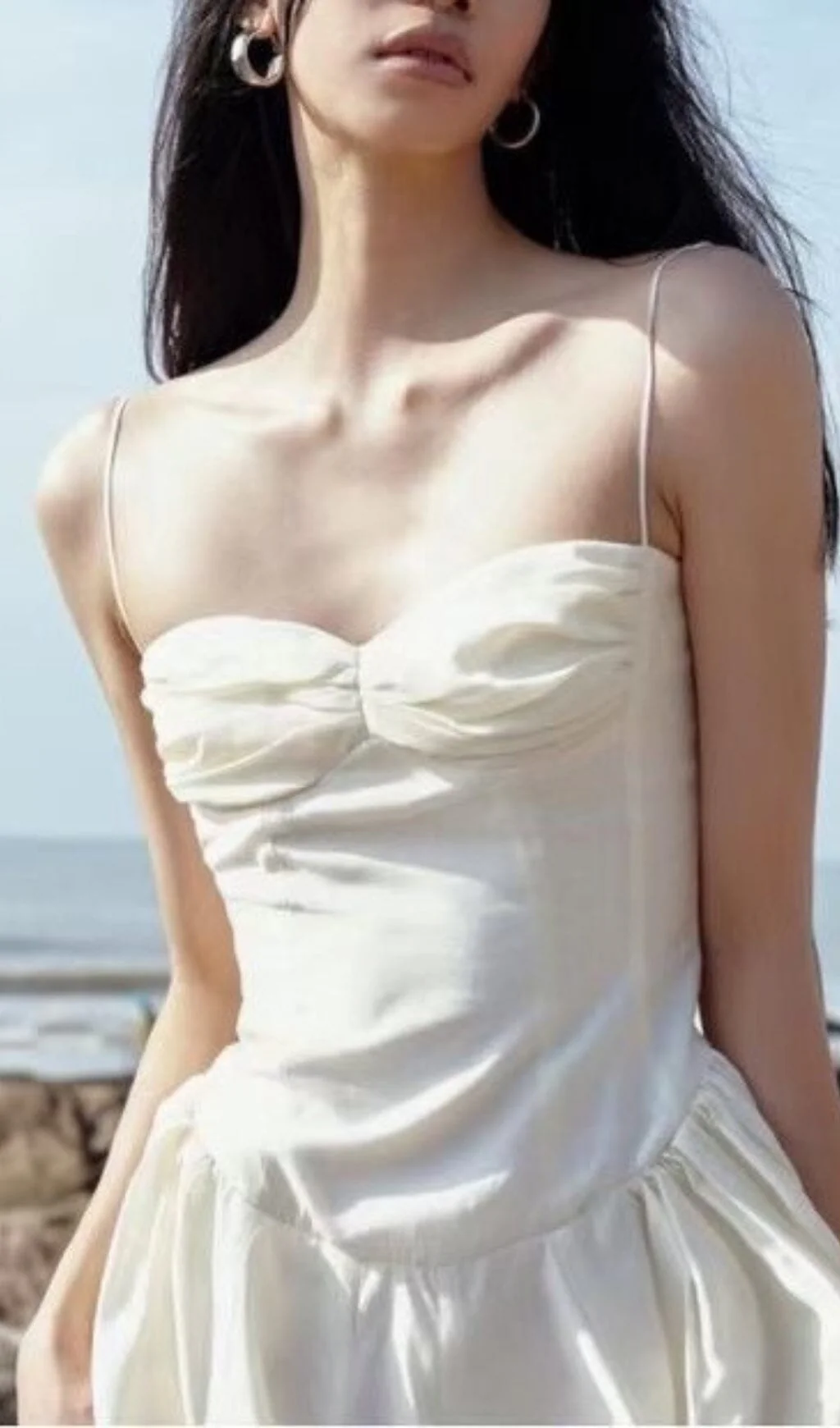 Strapless Suspender Mini Dress in White - Image 3