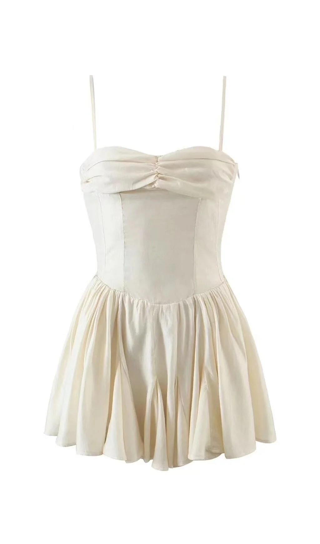 Strapless Suspender Mini Dress in White - Image 5