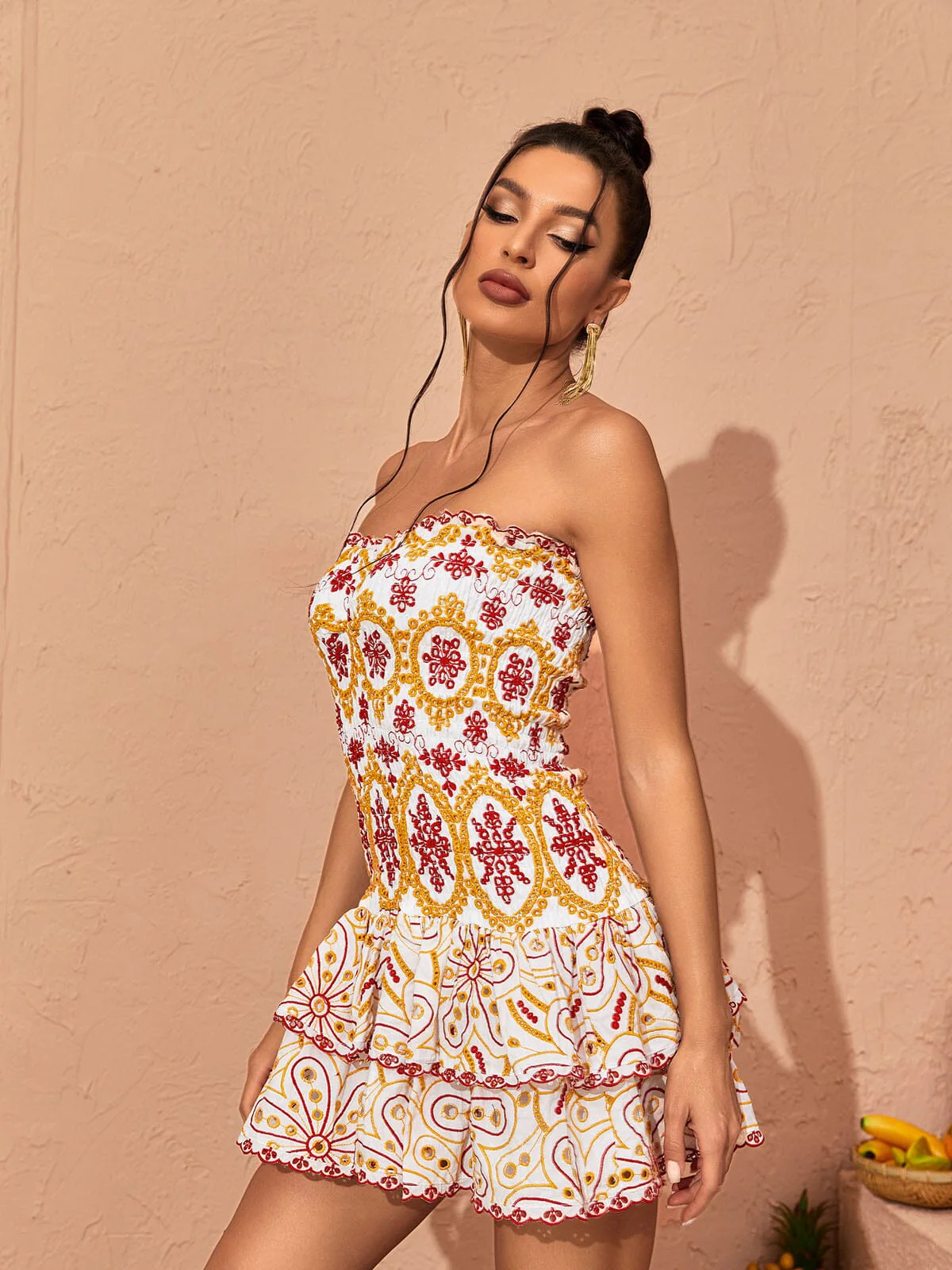 Strapless Ruffle Mini Dress - Image 5