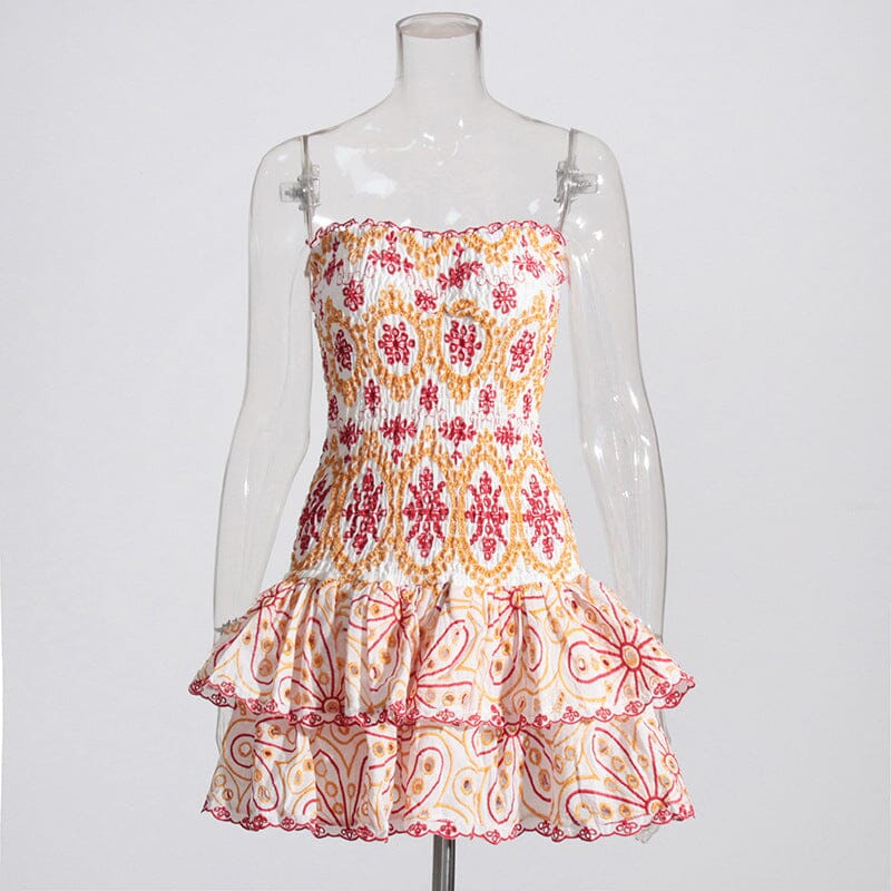 Strapless Ruffle Mini Dress - Image 7