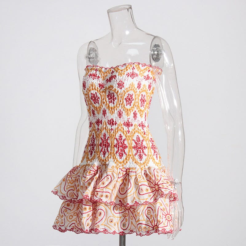 Strapless Ruffle Mini Dress - Image 8