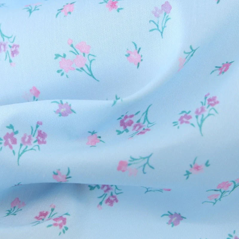 Sky Blue Suspender Print Dress - Image 9