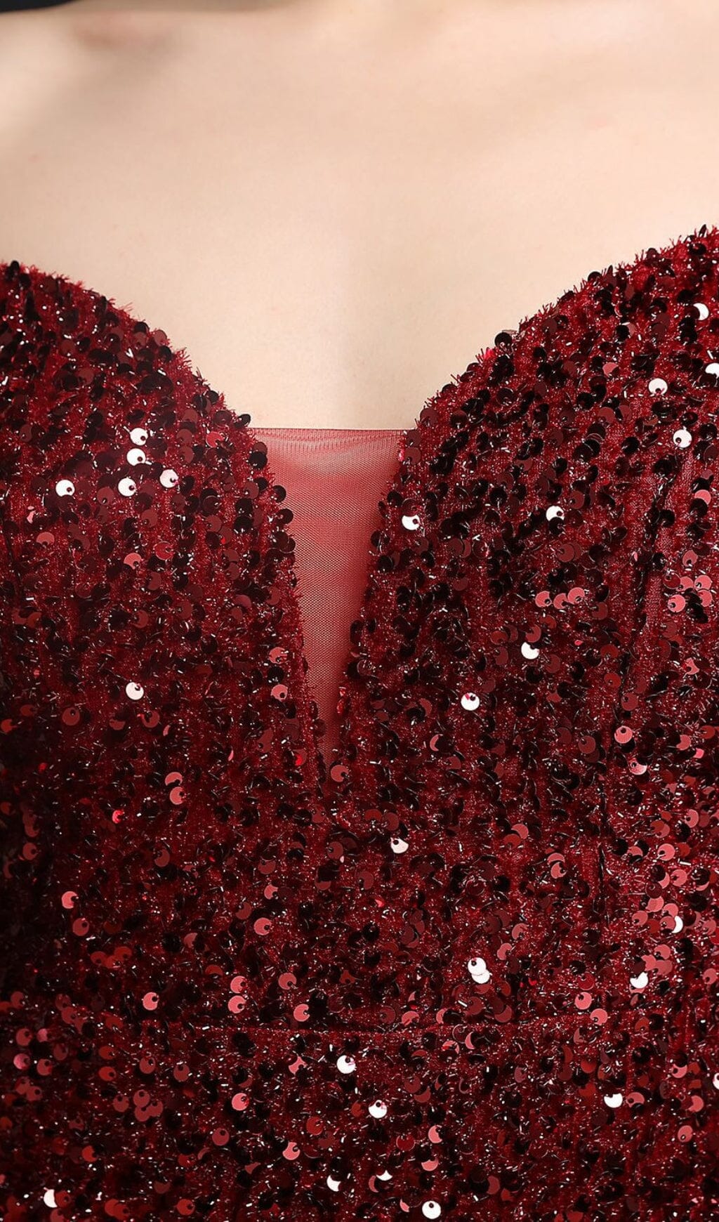 Sequined Plunge Midi Dress - Image 4