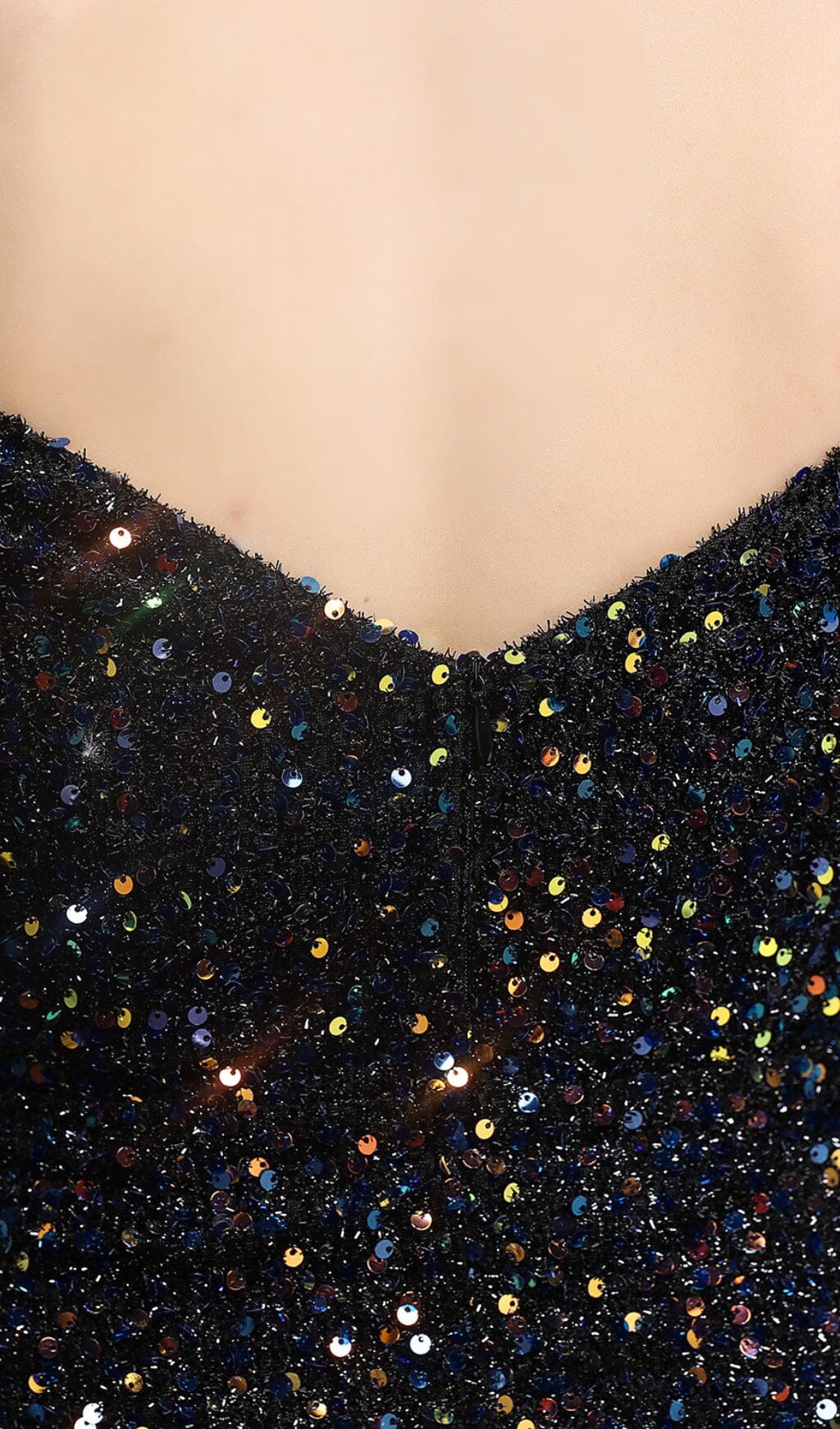 Sequined Plunge Midi Dress - Image 6