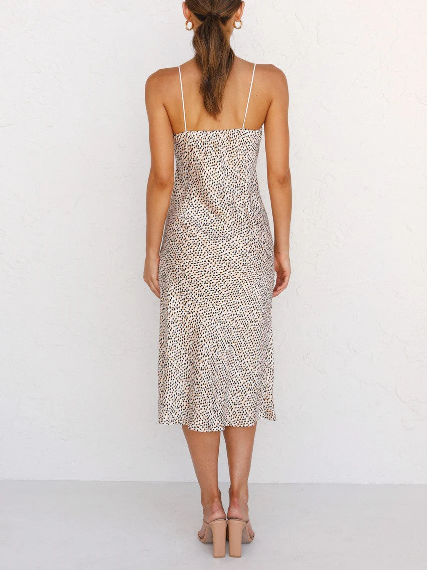 Leopard Print V-neck Dress - Image 4