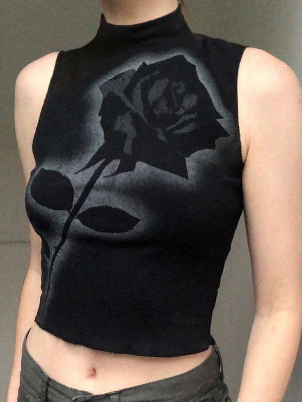 Black Rose Basic Turtleneck Bottoming Sleeveless Top - Image 3