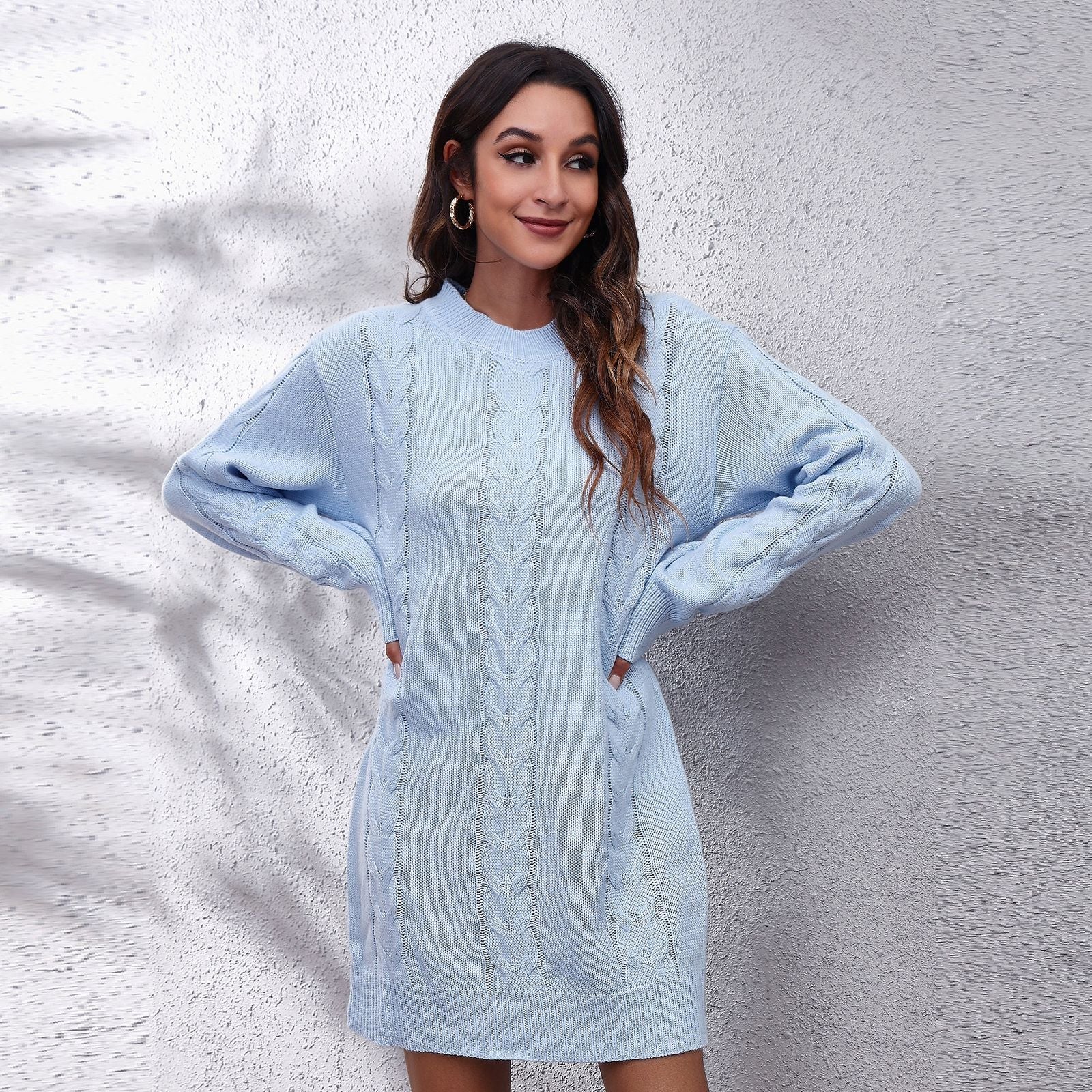 Hemp Rope Women's Knitted Sweater Dress - Image 3