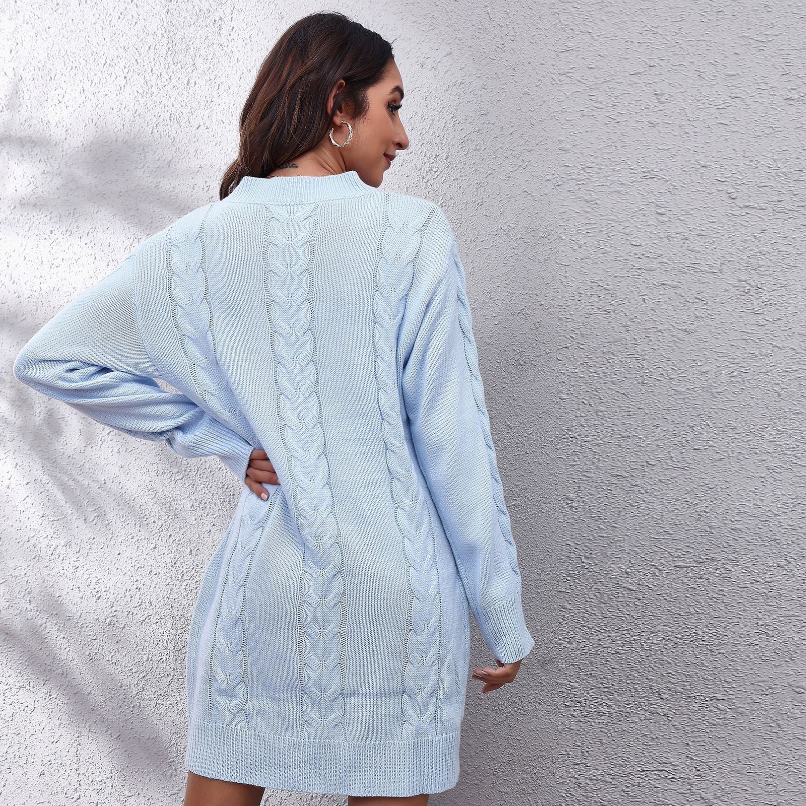 Hemp Rope Women's Knitted Sweater Dress - Image 5