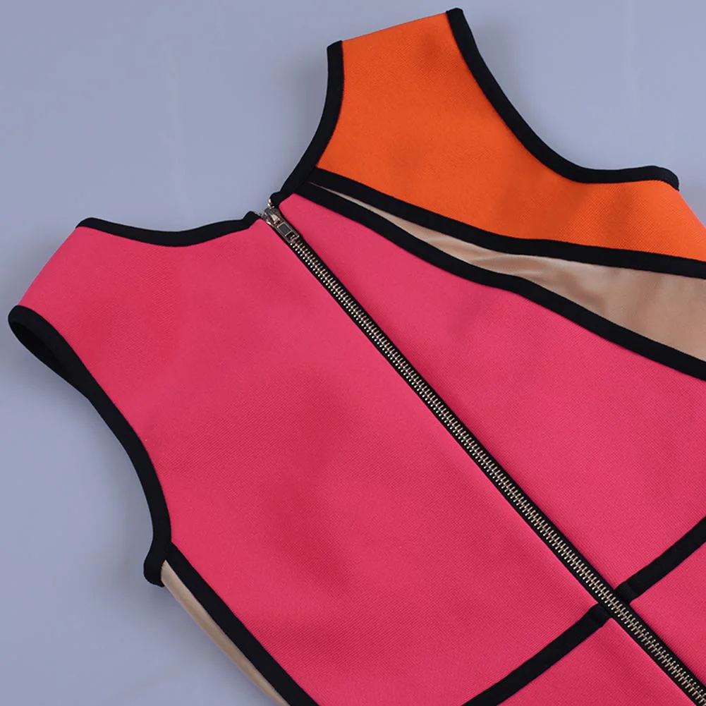 V Neck Sleeveless Mesh Mini Bandage Dress PF21102 - Image 14
