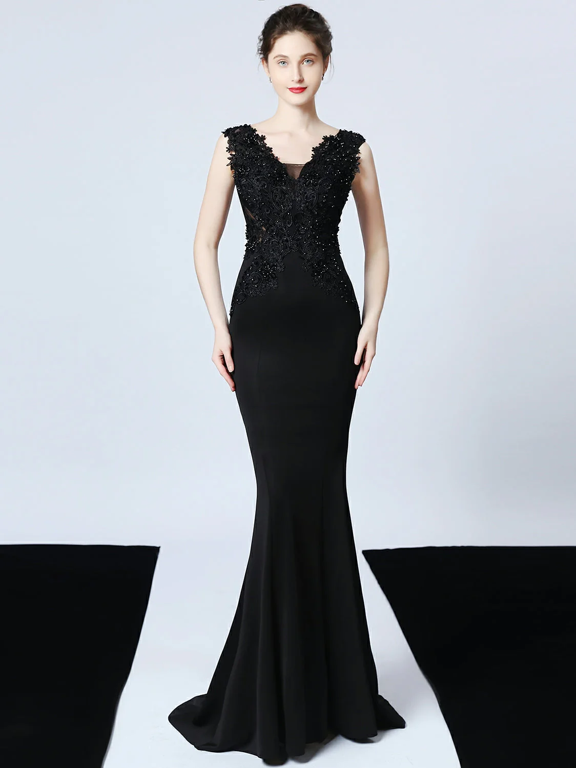 Handmade applique Beaded long evening dress - Image 10