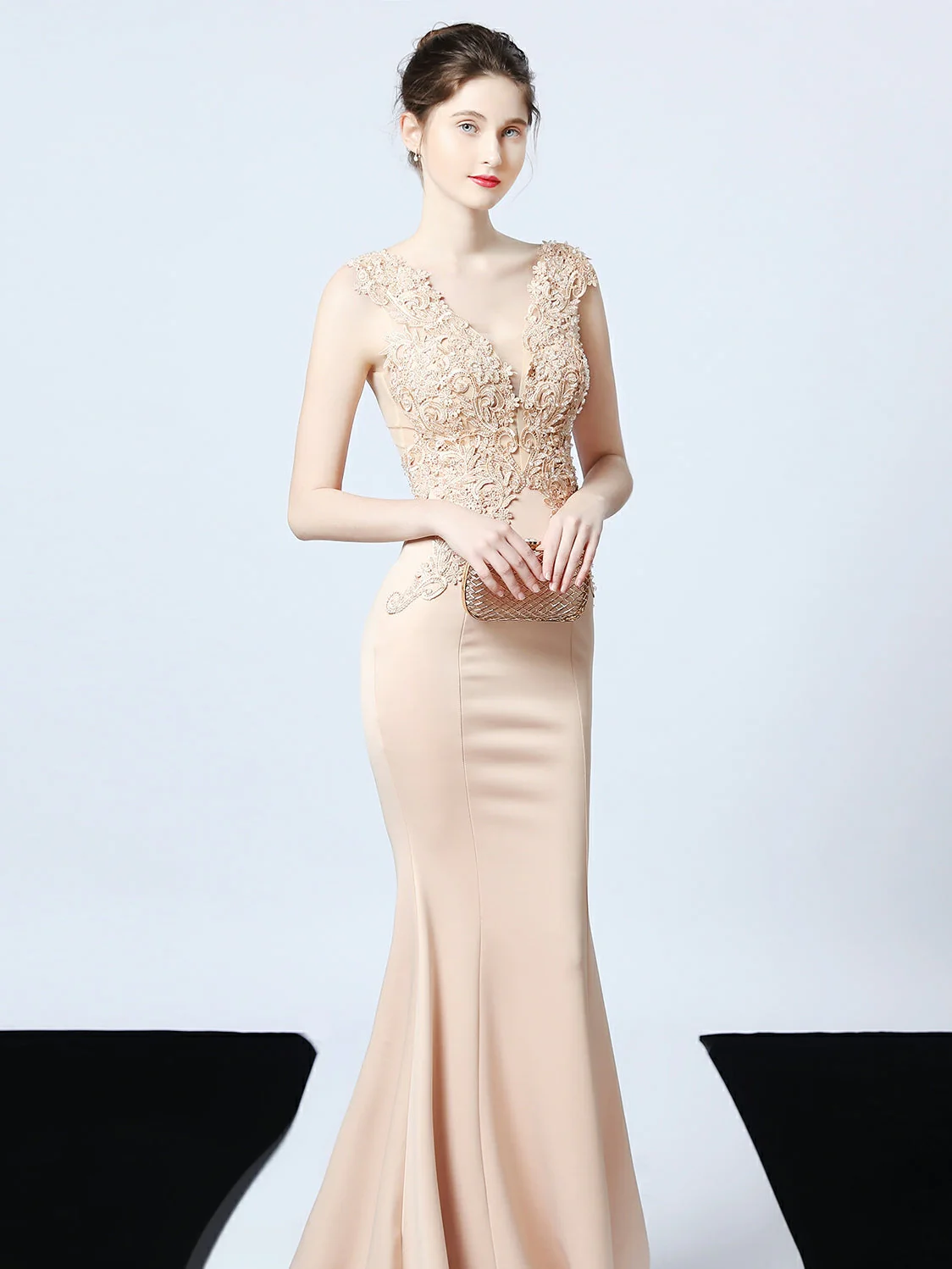 Handmade applique Beaded long evening dress - Image 6