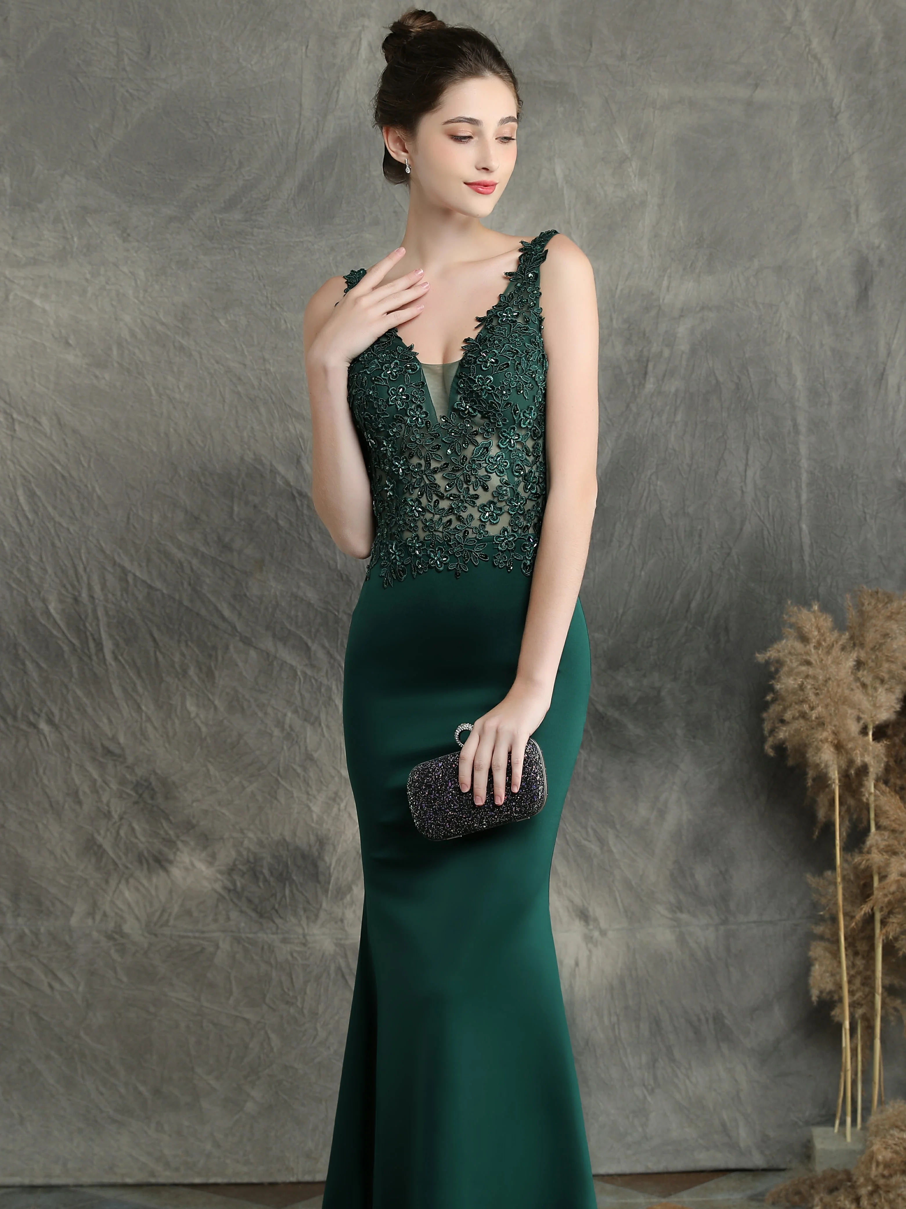Handmade applique Beaded long evening dress - Image 4