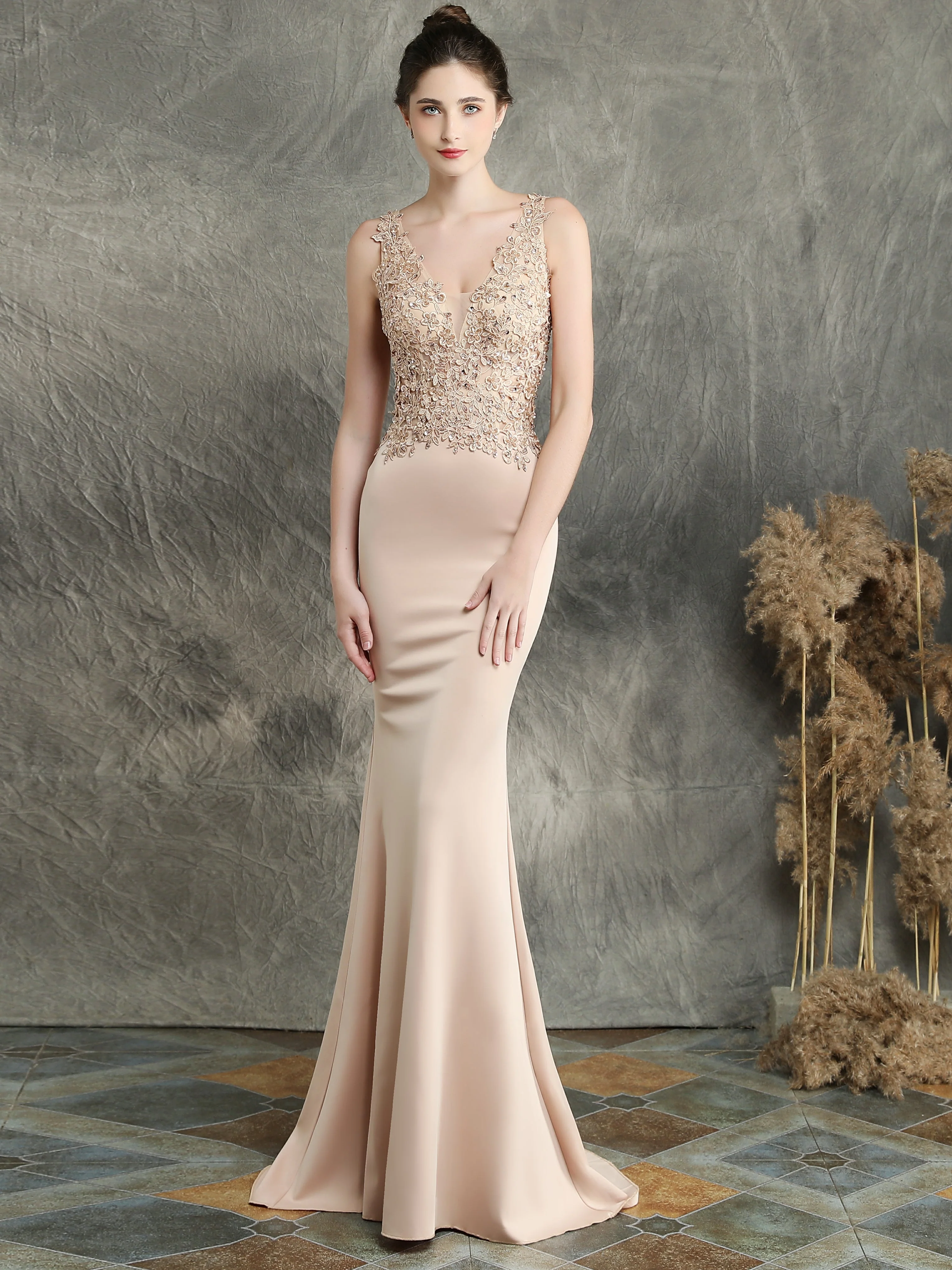 Handmade applique Beaded long evening dress - Image 7
