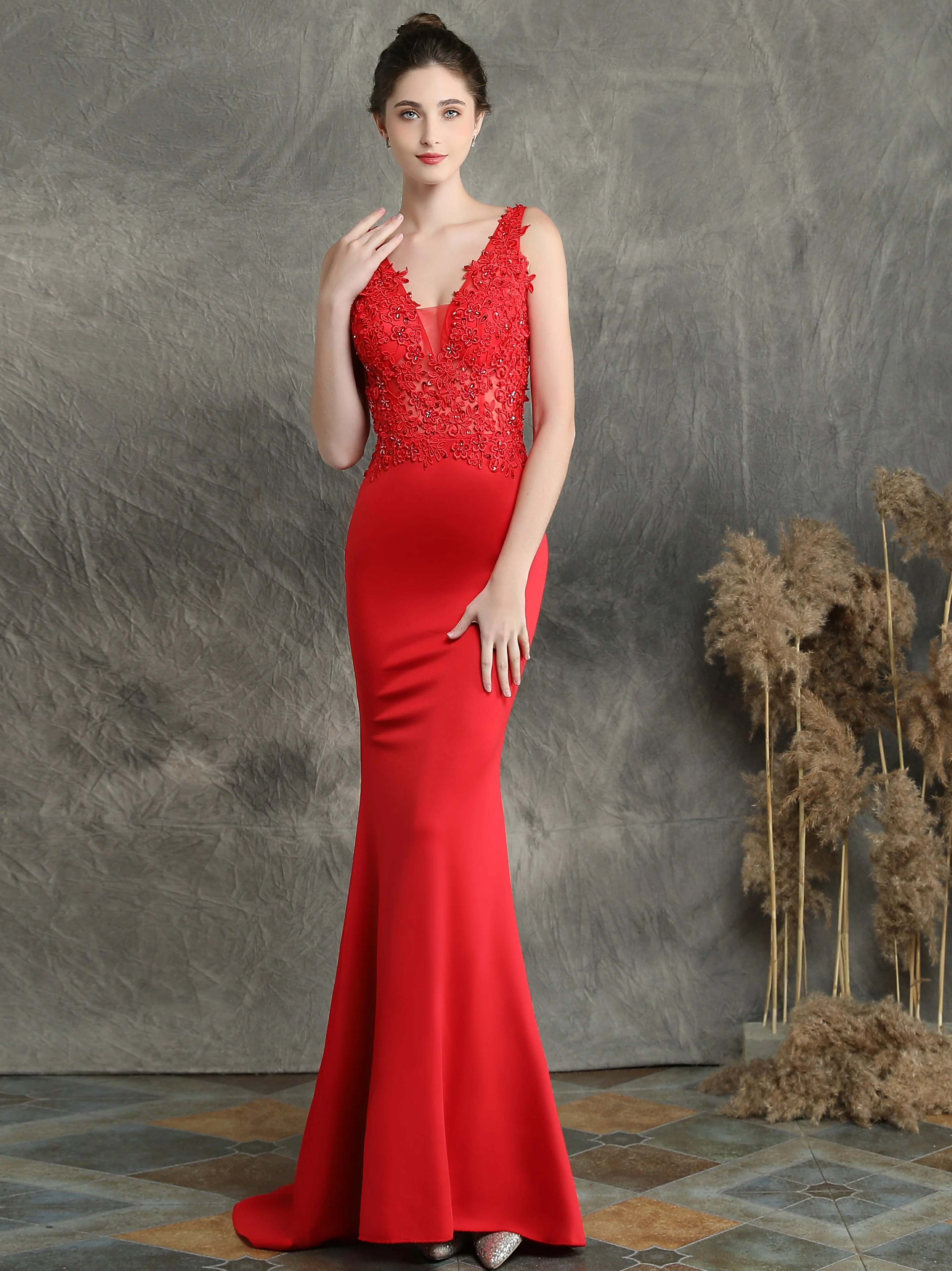 Handmade applique Beaded long evening dress - Image 8
