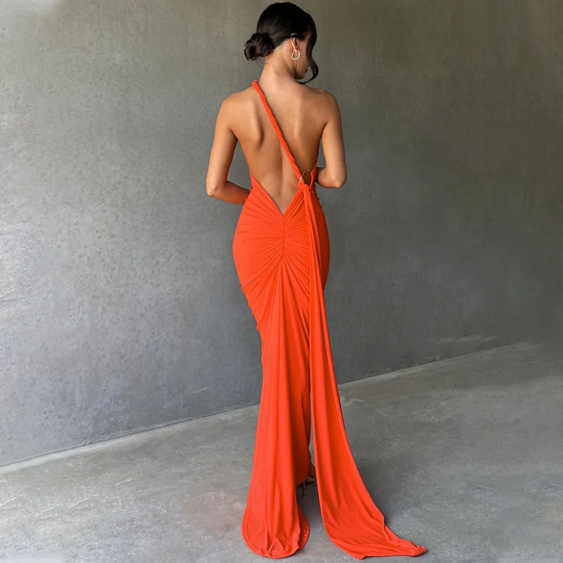 Halterneck Sleeveless Open Back Dress - Image 7