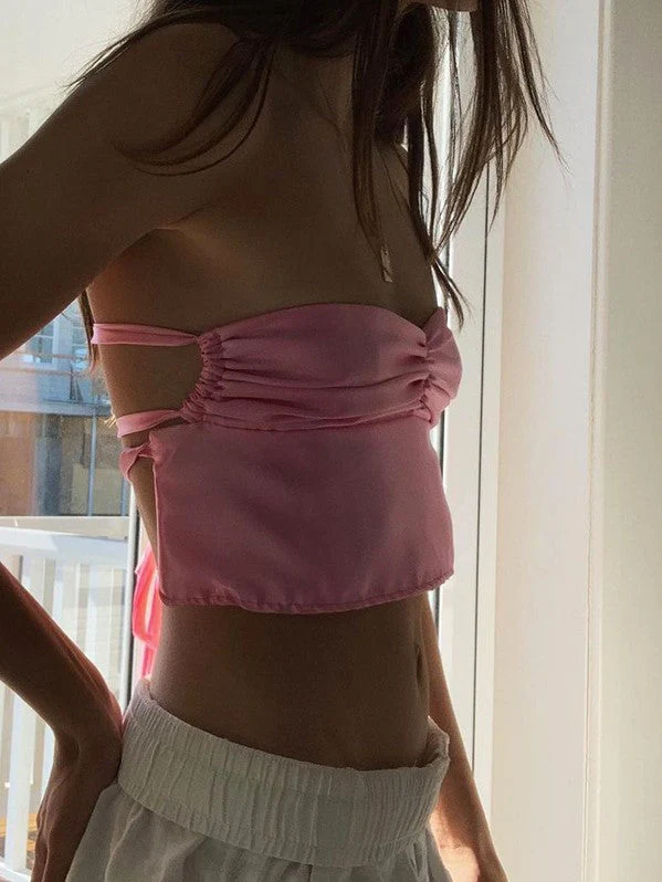 Halterneck Sleeveless Crop Top - Image 4