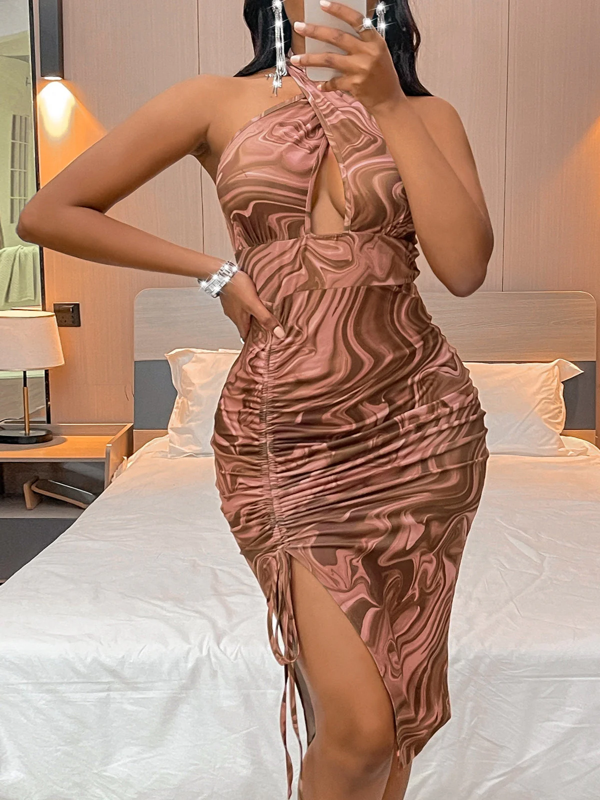Sexy Print Halter Dress - Image 3