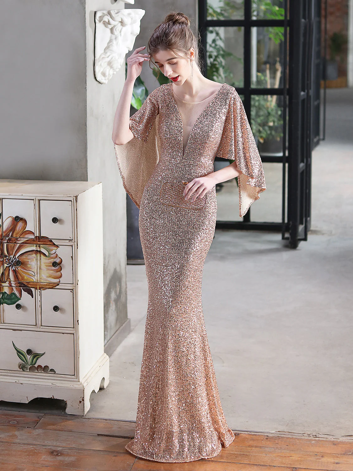Angel wings elegant evening dress - Image 3