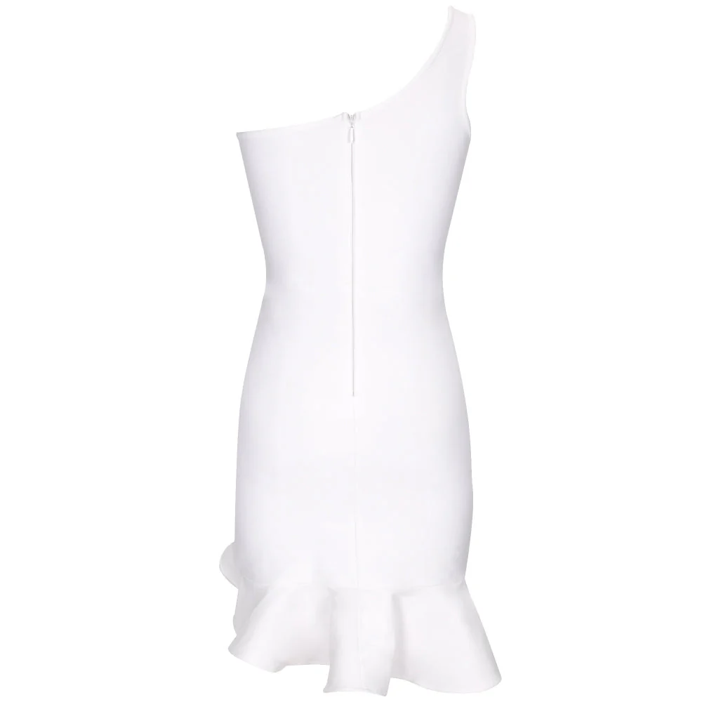 One Shoulder Sleeveless Asymmetrical Mini Bandage Dress PP091914 - Image 11